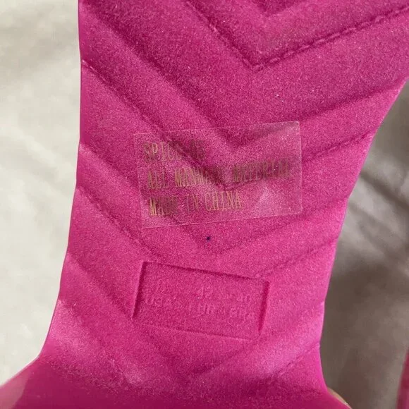 Rouge Helium Hot Pink Stud Embellished Slip On Sandal Womens 11 Barbiecore Y2K - Picture 6 of 11